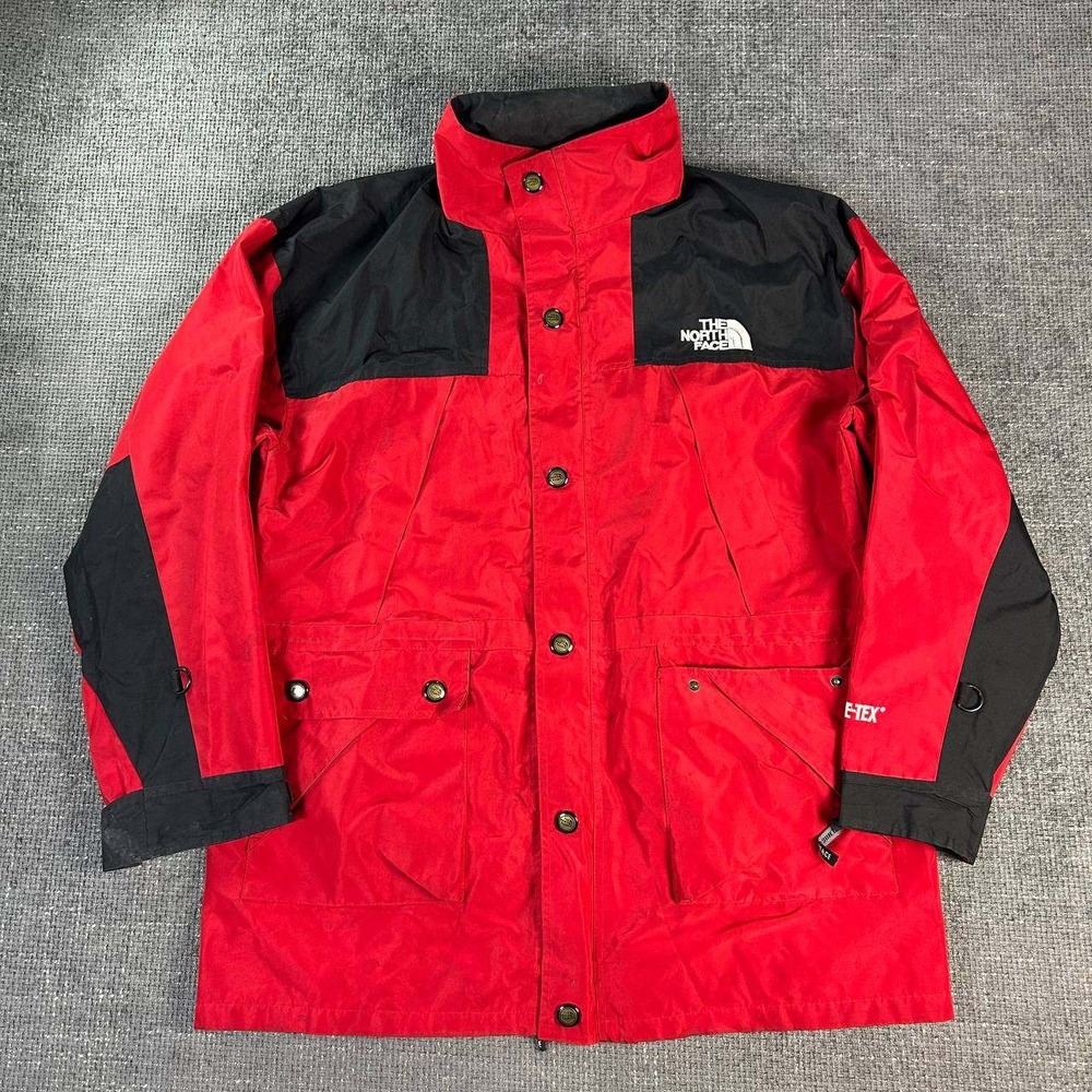 The North Face Gore-Tex Mountain Jacket Mens Large Red Black Colorblock 90s
